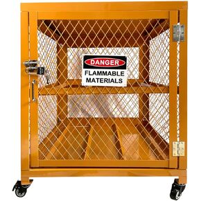 Cylinder Cabinet Single Door Horizontal Cylinder Storage, Horizontal Gas Cage,Yellow Powder Coat Finish, 4 x 33 lbs Cylinder Capacity in Saudi Arabia