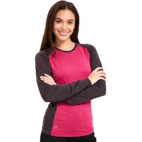 قميص نسائي 100% من صوف ميرينو راجلان بأكمام طويلة وطبقة أساسية، قميص داخلي من الصوف الماص للرطوبة in Kuwait