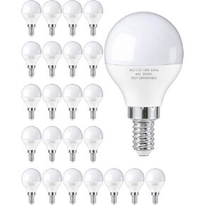 PARTPHONER E12 LED Bulbs 60W Equivalent, E12 Small Base Candelabra Ceiling Fan Bulbs 6W 620LM, A15 Globe Bulb 85+ CRI Non-dimmable 5000K Daylight White, 6 Pack in Kuwait