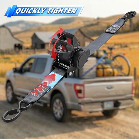 ANLULOAD Retractable Ratchet Strap(2in x 6ft),E Buckle Retractable Tie Down Strap for Motorcycles, Boats,Atvs,Utvs.WLL1,653Lbs,BS:3,306Lbs(2 Pack) in Kuwait