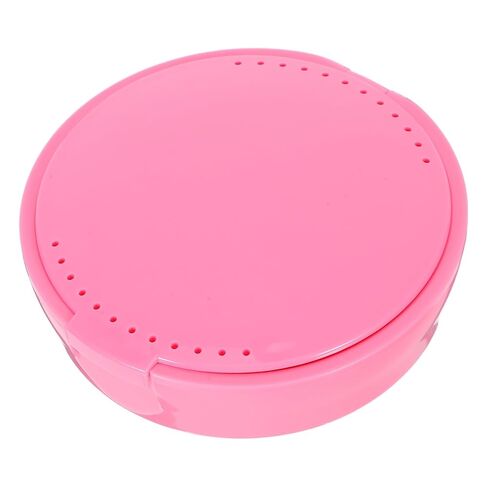 Portable Retainer Box with Mirror, Round Plastic Tooth Organizer, False Teeth Holder and Small Accessories Storage, Travel-Friendly Orthodontic Retainer Case in Saudi Arabia