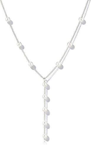 VRIUA Pearl Necklaces for Women - 14k Gold Plated Dainty Gold Pearl Necklace Simple Everyday Minimalist Necklaces for Women in Kuwait