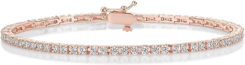 Pavoi 14K Gold Plated Cubic Zirconia Classic Tennis Bracelet | الأساور الذهبية للنساء | 4MM CZ ، حجم 6.5-7.5 بوصة in Saudi Arabia
