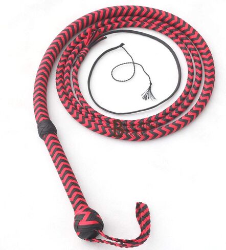 12 Foot 12 Strands Bullwhip para Cord Nylon Bull Whip Red Black Indiana Jones Style (12) in Kuwait