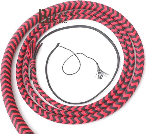 12 Foot 12 Strands Bullwhip para Cord Nylon Bull Whip Red Black Indiana Jones Style (12) in Kuwait