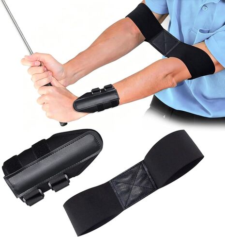 RILL Golf Training Aid, Include Golf Wrist Training Aid and Arm Band, Golf Swing Training Aid to Correct Wrist Angle and Develop Muscle Memory, Posture Correcting Tool for Beginners and Pros in Saudi Arabia