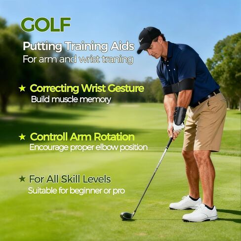 RILL Golf Training Aid, Include Golf Wrist Training Aid and Arm Band, Golf Swing Training Aid to Correct Wrist Angle and Develop Muscle Memory, Posture Correcting Tool for Beginners and Pros in Saudi Arabia