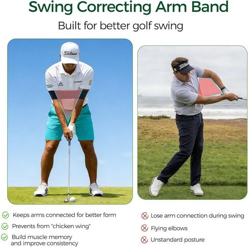 RILL Golf Training Aid, Include Golf Wrist Training Aid and Arm Band, Golf Swing Training Aid to Correct Wrist Angle and Develop Muscle Memory, Posture Correcting Tool for Beginners and Pros in Saudi Arabia