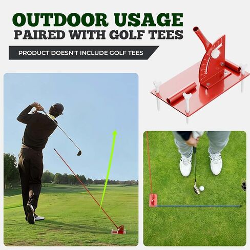 Golf Alignment Stick Holder - Metal Golf Alignment Sticks, Three-Hole Holder, Golf Swing Trainer with Training Manual, Golf Training Aid for Swing Plane & Swing Path in Kuwait