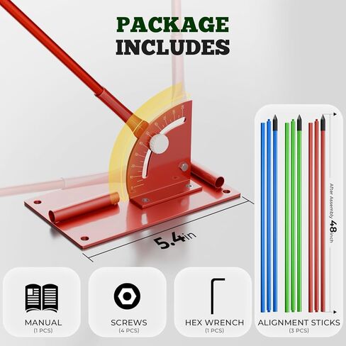 Golf Alignment Stick Holder - Metal Golf Alignment Sticks, Three-Hole Holder, Golf Swing Trainer with Training Manual, Golf Training Aid for Swing Plane & Swing Path in Kuwait