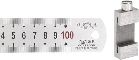 2 in 1 Stainless Steel Ruler with Scriber Block 60/100cm Metric and Inch Metal Ruler with 30/33mm Brass Locating Vernier Slider(A) in Saudi Arabia