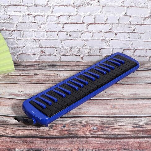Qiilu Soprano Melodica 37 مفتاح آلة موسيقية للرياح مناسبة للمبتدئين حقيبة التدريب F37s بيانو هوائي محمول (أزرق) in Saudi Arabia