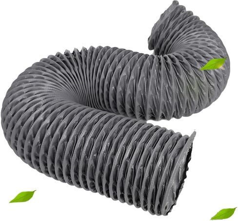 خرطوم قناة قابل للسحب مقاوم للحرارة بطول 16 قدمًا - منظف دخان متعدد الاستخدامات لغطاء المطبخ والمجفف وفتحة التهوية - أنابيب نايلون متينة (رمادي، 2 متر - 6.5 قدم، 50 مم - 1.96 بوصة) in Saudi Arabia