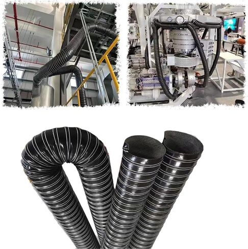 High-Performance Flexible Automotive Brake Cooling Air Duct Hose - Black Silicone Intake Ducting, 2.5" to 6" ID, 8m (26.2ft) for Optimal Cooling Efficiency in Saudi Arabia