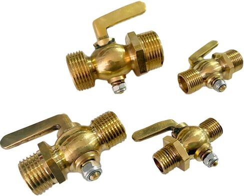 Brass Drain Petcock Shut Off Valve 1/4 3/8 1/2 3/4 Inch Male Threaded for Fuel Gas Oil Air Systems 0.8 Mpa Pressure Copper Construction Easy Rotation Control(3/8) in Saudi Arabia