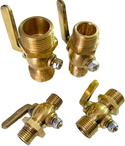 Brass Drain Petcock Shut Off Valve 1/4 3/8 1/2 3/4 Inch Male Threaded for Fuel Gas Oil Air Systems 0.8 Mpa Pressure Copper Construction Easy Rotation Control(3/8) in Kuwait