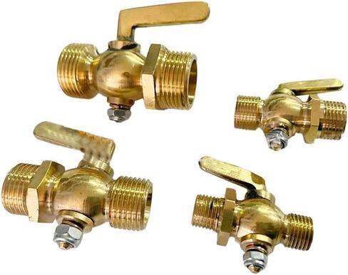 Brass Drain Petcock Shut Off Valve 1/4 3/8 1/2 3/4 Inch Male Threaded for Fuel Gas Oil Air Systems 0.8 Mpa Pressure Copper Construction Easy Rotation Control(3/8) in Saudi Arabia