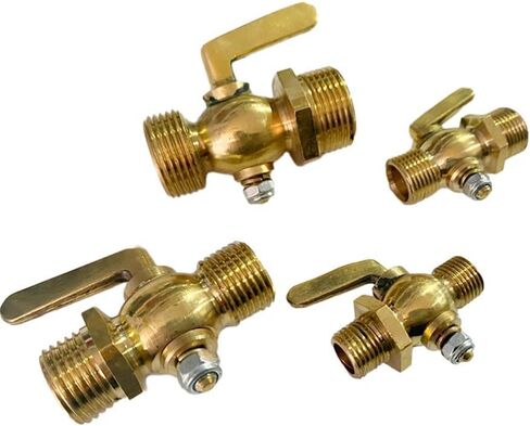 Brass Drain Petcock Shut Off Valve 1/4 3/8 1/2 3/4 Inch Male Threaded for Fuel Gas Oil Air Systems 0.8 Mpa Pressure Copper Construction Easy Rotation Control(3/8) in Saudi Arabia