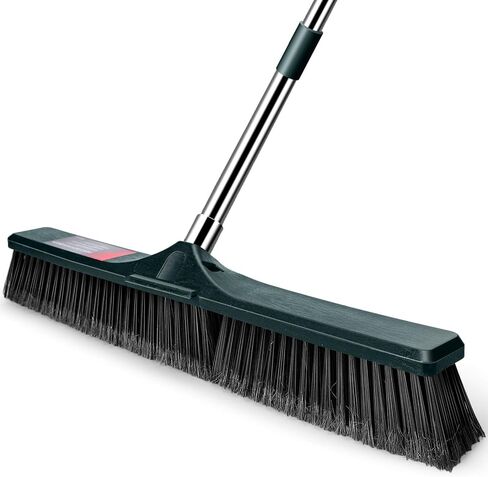 MASTERTOP 24" Push Broom Outdoor, Heavy Duty Garden Brush Broom with 58" Long Handle and Stiff Bristles,Commercial Outdoor Broom for Deck Driveway Garage Yard Patio Warehouse Concrete Floor Cleaning in Saudi Arabia