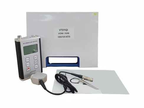 Digital Vibrometer 3D Vibration Meter with Piezoelectric Transducer Acceleration 0.1m/s²~400m/s² Velocity 0.01mm/s~400mm/s Displacement 0.001mm~4.0mm for Machinery Motor Vibration Testing in Kuwait