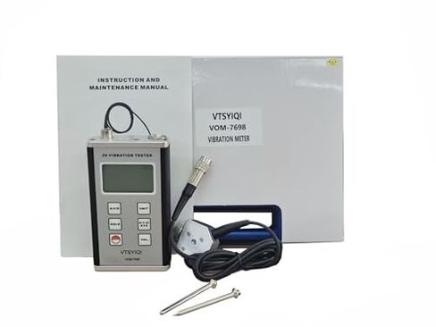 Digital Vibrometer 3D Vibration Meter with Piezoelectric Transducer Acceleration 0.1m/s²~400m/s² Velocity 0.01mm/s~400mm/s Displacement 0.001mm~4.0mm for Machinery Motor Vibration Testing in Kuwait