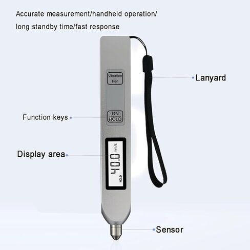 Handheld Pen Vibration Tester, Digital Vibration Analyzer Meter with LCD Backlit Screen, Measuring Range 0.1-199.9m/s2, Acceleration Displacement Tester for Mechanical Fault. in Kuwait