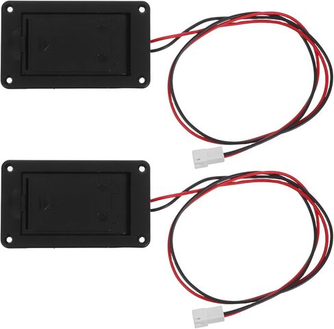 SUPVOX 2pcs Active Bass Guitar Pickup Battery Boxes/Holder/Case/Compartment Cover With 2 Pins Wire Black - Electric Guitar & Bass Accessories in Saudi Arabia