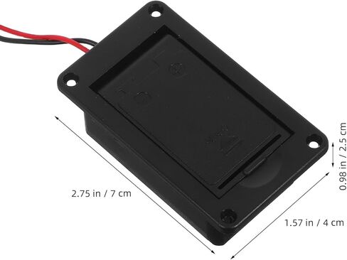 SUPVOX 2pcs Active Bass Guitar Pickup Battery Boxes/Holder/Case/Compartment Cover With 2 Pins Wire Black - Electric Guitar & Bass Accessories in Saudi Arabia