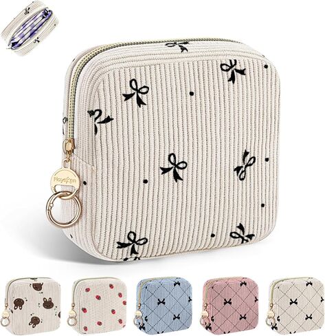 حقيبة الفترة للفتيات المراهقات، حقيبة تخزين المناديل الصحية اللطيفة، حامل سدادة الحيض للمحفظة (ربطة عنق زرقاء) in Kuwait