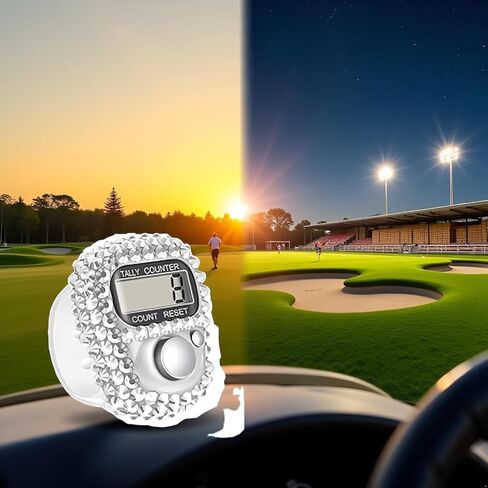 Silver Electronic Finger Tally Counter Clicker Counter, Convenient Portable Digital Display Tally Counter, Resettable Lap Counter for Golf Goods Counting Accessories, Track and Field Lap Counters in Saudi Arabia