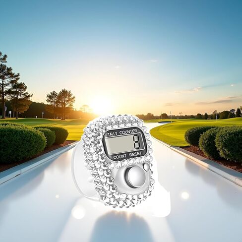 Silver Electronic Finger Tally Counter Clicker Counter, Convenient Portable Digital Display Tally Counter, Resettable Lap Counter for Golf Goods Counting Accessories, Track and Field Lap Counters in Saudi Arabia