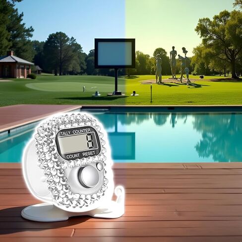 Silver Electronic Finger Tally Counter Clicker Counter, Convenient Portable Digital Display Tally Counter, Resettable Lap Counter for Golf Goods Counting Accessories, Track and Field Lap Counters in Saudi Arabia