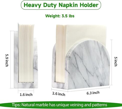 Marble Napkin Holder for Table, White Upright Napkin Holders for Paper, Standing Napkin Dispenser for Kitchen, Dining Room, Party Hotel, Cafe, Bar in Saudi Arabia