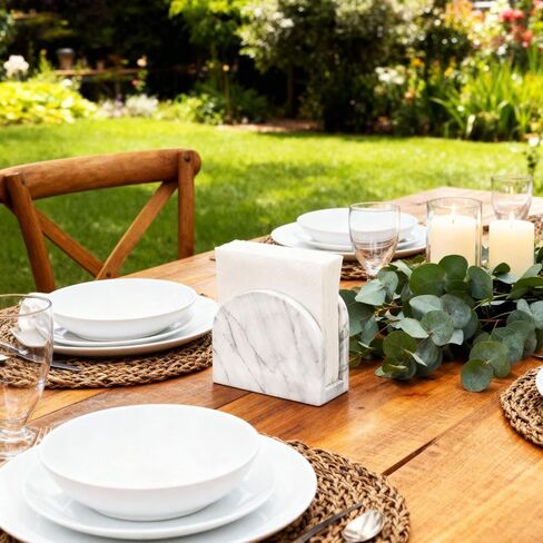 Marble Napkin Holder for Table, White Upright Napkin Holders for Paper, Standing Napkin Dispenser for Kitchen, Dining Room, Party Hotel, Cafe, Bar in Saudi Arabia
