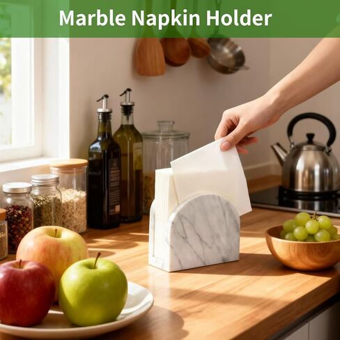 Marble Napkin Holder for Table, White Upright Napkin Holders for Paper, Standing Napkin Dispenser for Kitchen, Dining Room, Party Hotel, Cafe, Bar in Saudi Arabia