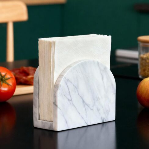 Marble Napkin Holder for Table, White Upright Napkin Holders for Paper, Standing Napkin Dispenser for Kitchen, Dining Room, Party Hotel, Cafe, Bar in Saudi Arabia