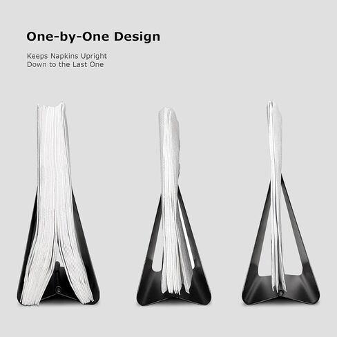 حامل مناديل معدني أسود صغير الحجم قابل للتعديل ذاتيًا للمناديل الورقية القياسية، تصميم قوي مثالي لأسطح المطبخ وطاولات الطعام وبارات الإفطار in Kuwait