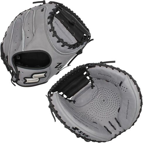 SSK Z5 Craftsman Baseball Catcher’s Mitt – 32.5" - 33" - 33.5" – Right & Left Hand Throw (Grey/Black, 33.5" - Left Hand Throw) in Saudi Arabia