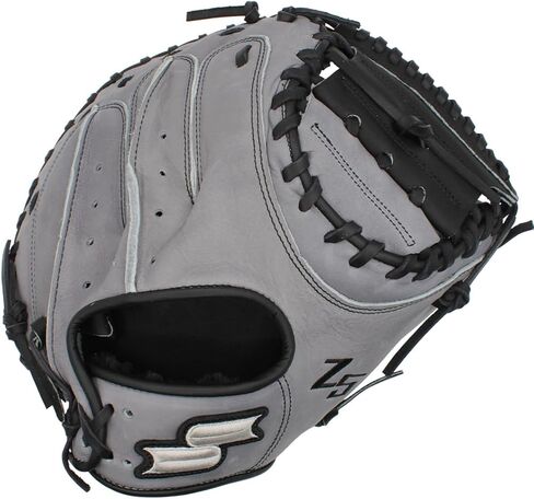 SSK Z5 Craftsman Baseball Catcher’s Mitt – 32.5" - 33" - 33.5" – Right & Left Hand Throw (Grey/Black, 33.5" - Left Hand Throw) in Saudi Arabia