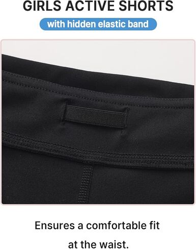 Girls' Athletic Shorts with Pockets, Quick-Dry Breathable Kids Active Shorts for Dance Yoga Sports in Saudi Arabia