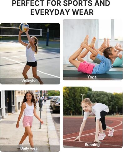 Girls' Athletic Shorts with Pockets, Quick-Dry Breathable Kids Active Shorts for Dance Yoga Sports in Saudi Arabia