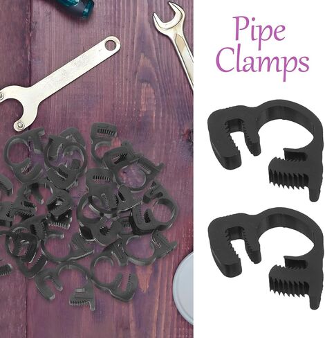 20pcs Plastic Tube Clamps 9.1-10.2mm Adjustable Quick-release Hose Clamps Heavy Duty Plastic Pipe Clips for Plumbing Automotive and Industrial Use in Kuwait