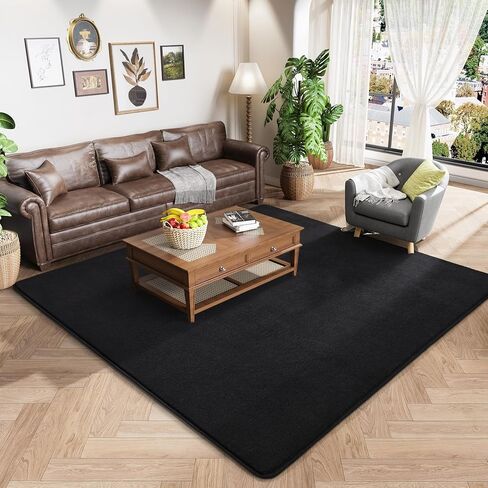 Amearea Modern Soft Hallway Runner Brug ، 2 × 6 أقدام سجاد عداء قابلة للغسل للواحات ، سجاد سجادة سجادة سجادة سوداء سود in Kuwait