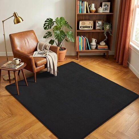 Amearea Modern Soft Hallway Runner Brug ، 2 × 6 أقدام سجاد عداء قابلة للغسل للواحات ، سجاد سجادة سجادة سجادة سوداء سود in Kuwait