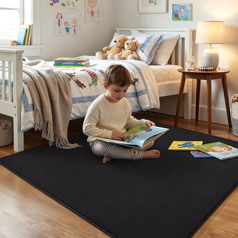 Amearea Modern Soft Hallway Runner Brug ، 2 × 6 أقدام سجاد عداء قابلة للغسل للواحات ، سجاد سجادة سجادة سجادة سوداء سود in Kuwait