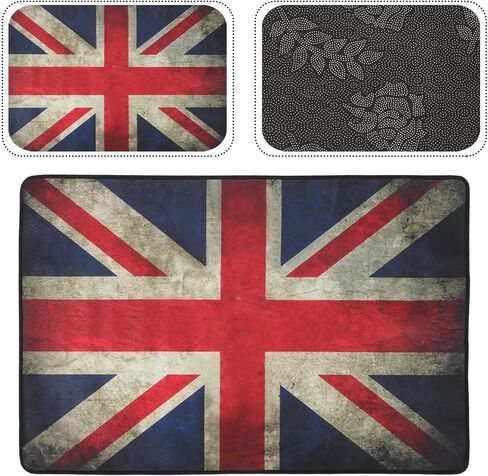 Non-Slip Drum Carpet Rug 80x120cm Vintage Union Jack Design Anti-Skid Soundproof Drum Mat and Musical Instruments Dust-Resistant Floor Rug for Concerts and Practice in Saudi Arabia