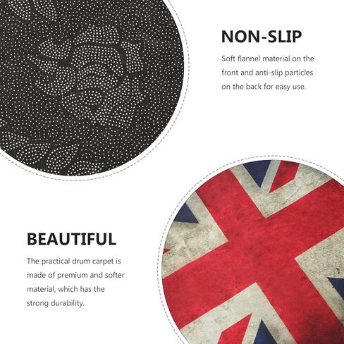 Vintage Union Jack Drum Rug Mat Non-Slip Acoustic Drum Carpet 80x120cm Soundproof Floor Mat and Studio Use in Saudi Arabia
