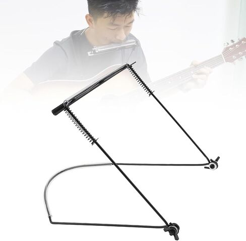 OriGlam Harmonica Holder, 24 Holes Mouth Organ Holder, Adjustable Harmonica Neck Stand Bracket, Harp Neck Brace, Wind Instrument Accessories, Hands-Free During Performance (24 Holes Black) in Kuwait