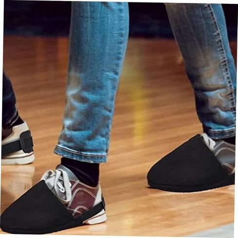 Toyvian 1Pair Bowling Shoe Covers with Elastic Straps for Men Women Enhance Performance Comfort with Bowling Shoe Sliders Protect Your Shoes Feet During Games Black in Saudi Arabia