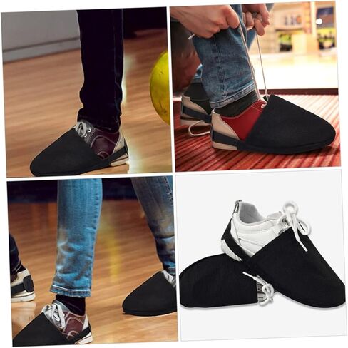 Toyvian 1Pair Bowling Shoe Covers with Elastic Straps for Men Women Enhance Performance Comfort with Bowling Shoe Sliders Protect Your Shoes Feet During Games Black in Saudi Arabia